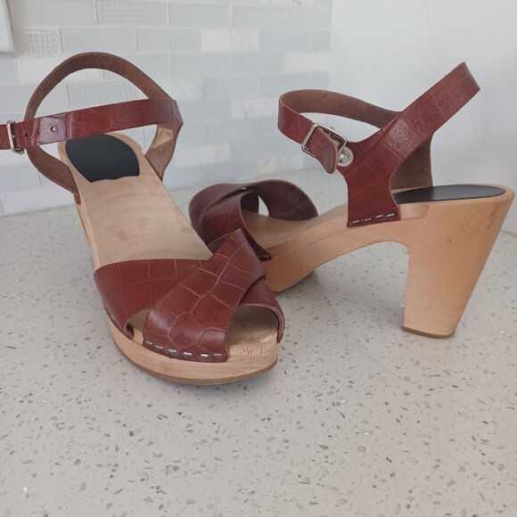 Brown "croc print" Merci sandals - size 39 - Picture 4 of 7